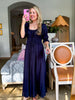 Pinot Sipping Maxi Dress-Navy