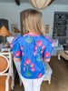 Tour The Town Floral Top- Blue