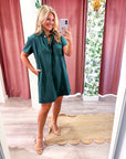 Margaux Mini Dress-Hunter Green