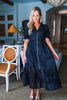 In the Moment Eyelet Midi Dress-Black