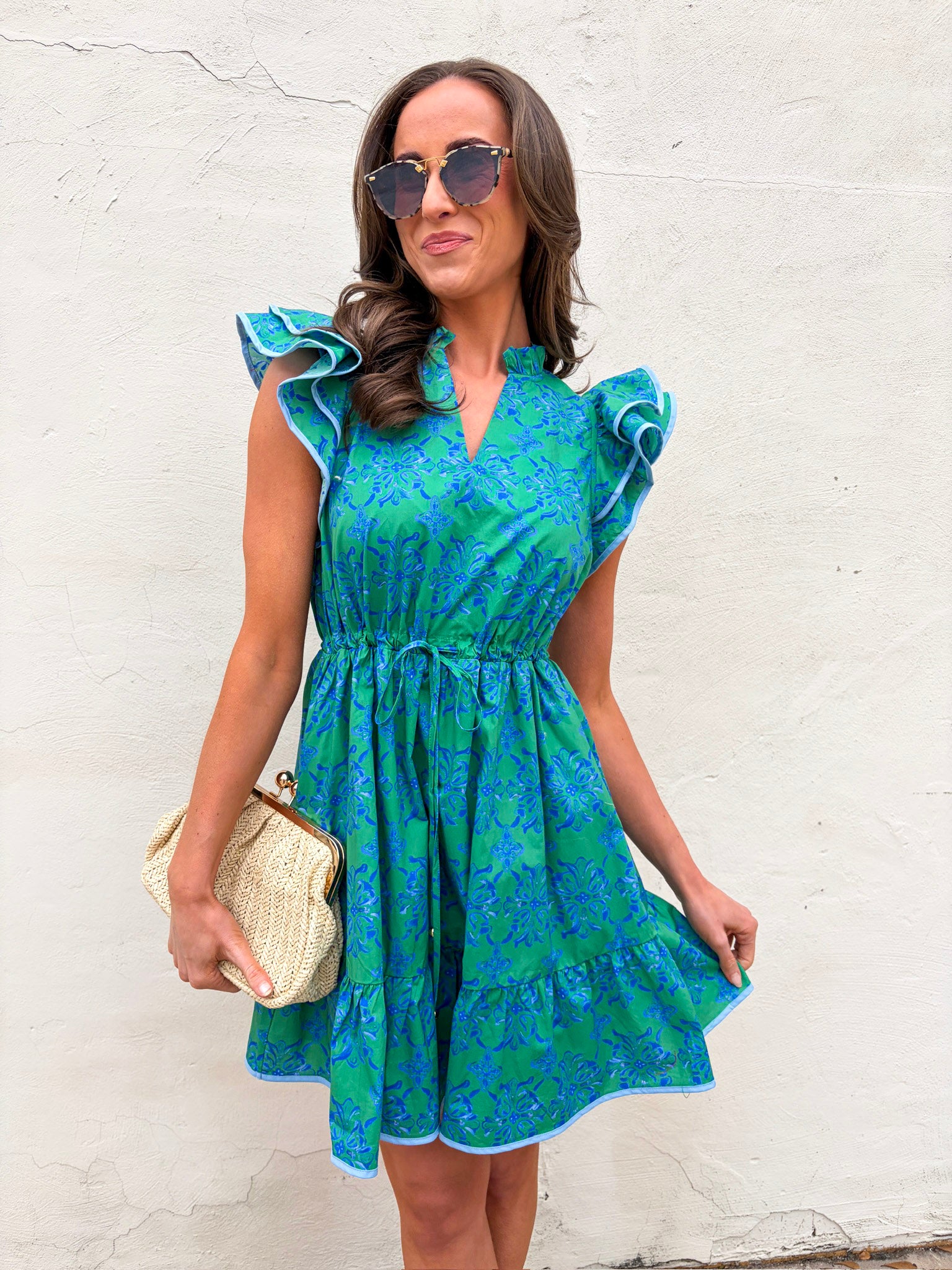 flutter sleeve mini dress Moonlily Multi Floral Add a feminine touch to your wardrobe in this flutter sleeve mini dress Buy White/Black Polka Dot Flutter