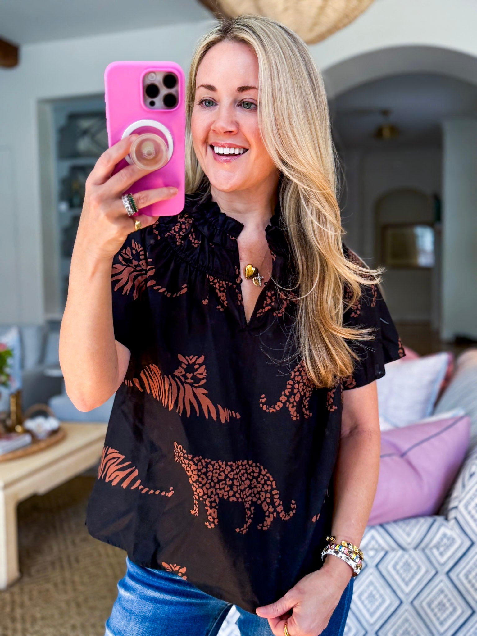 PREORDER: Zenzi Jungle Smocked Top