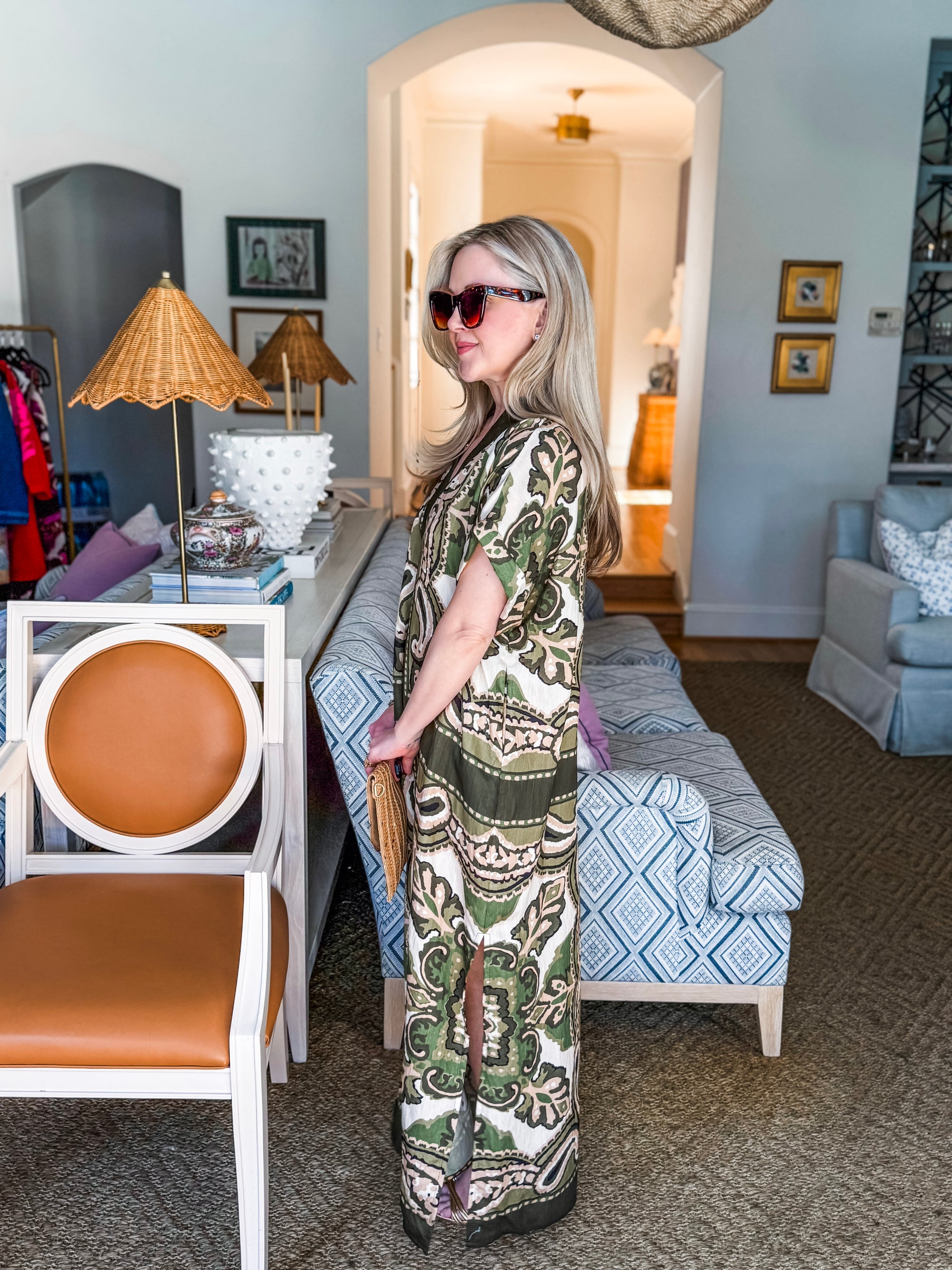 The Marbella Paisley Maxi Dress-Olive