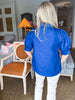 My Muse Embroidered Top-Indigo