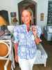Bluebell Charm Floral Top-Indigo