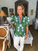 Tour The Town Floral Top-Green