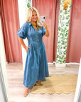 Saint Claire Denim Midi Dress
