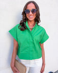 Timeless Touch Collar Top-Green