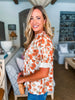 Carefree Charm Floral Top-Rust