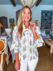Cheery Meadows Floral Top-Light Blue