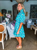 Strolling Through Floral Dress-Green