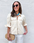Seaside Zipper Front Jacket-Cream