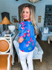 Tour The Town Floral Top- Blue