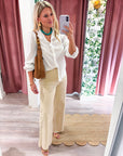 Easy Does It Cropped Jeans-Almond Milk