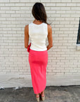 Coral Crush Midi Skirt