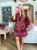Harvest Charm Embroidered Mini Dress-Chocolate