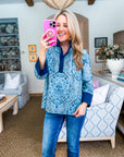 Paisley Days Top-Slate Blue