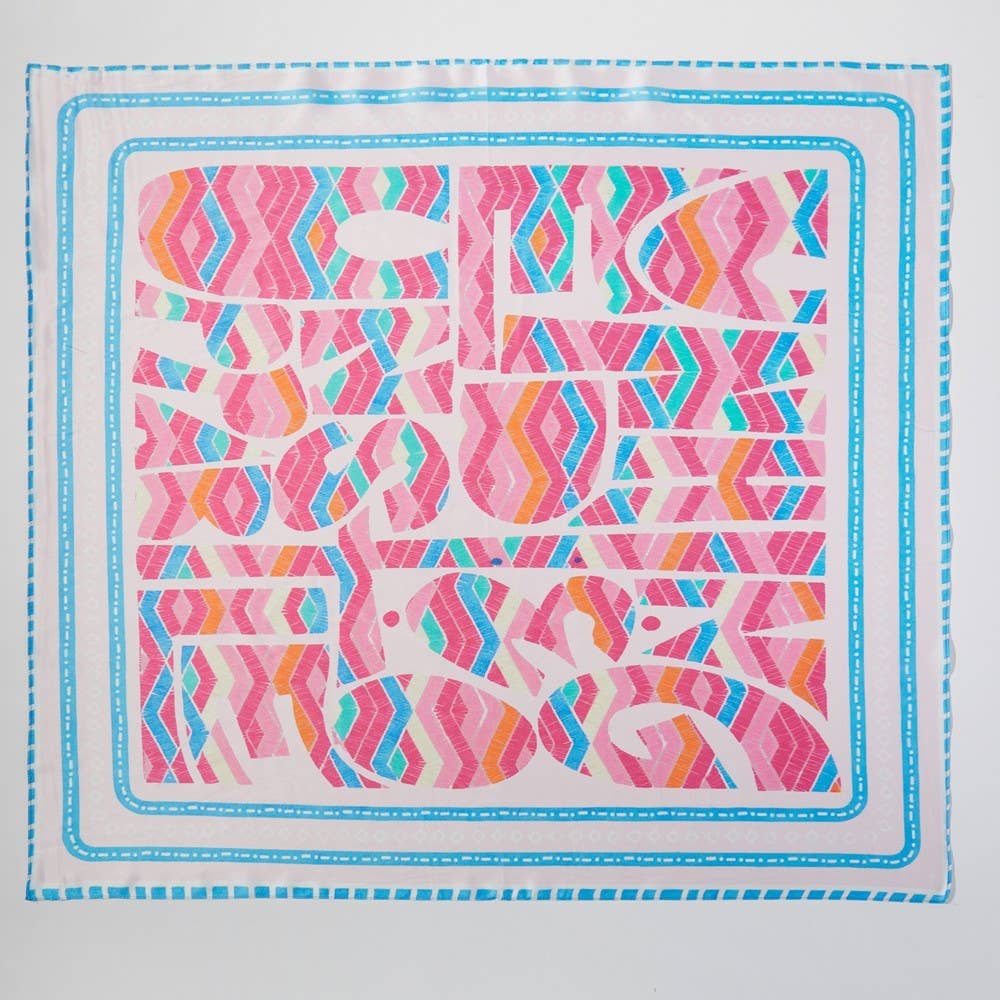 Abstract Tribal Bandana Scarf-Pink