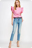 Whirlwind Romance Poplin Top- Pink