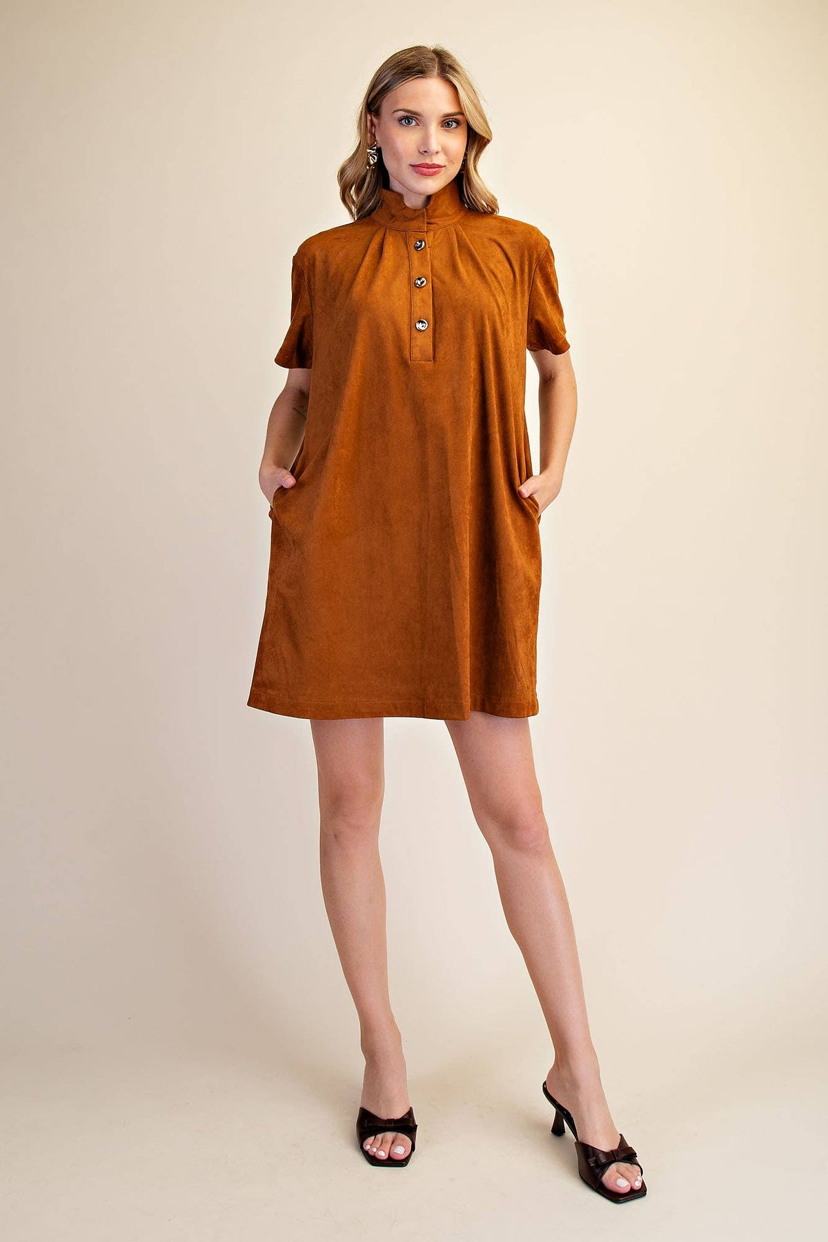 Margaux Mini Dress-Camel