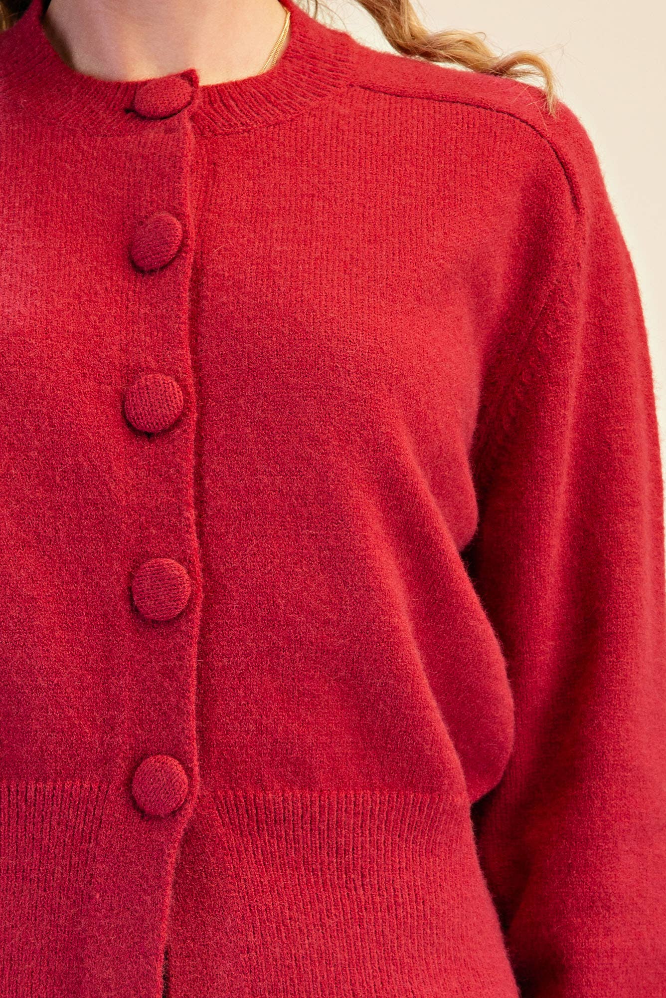 Fireside Cottage Cardigan-Cherry