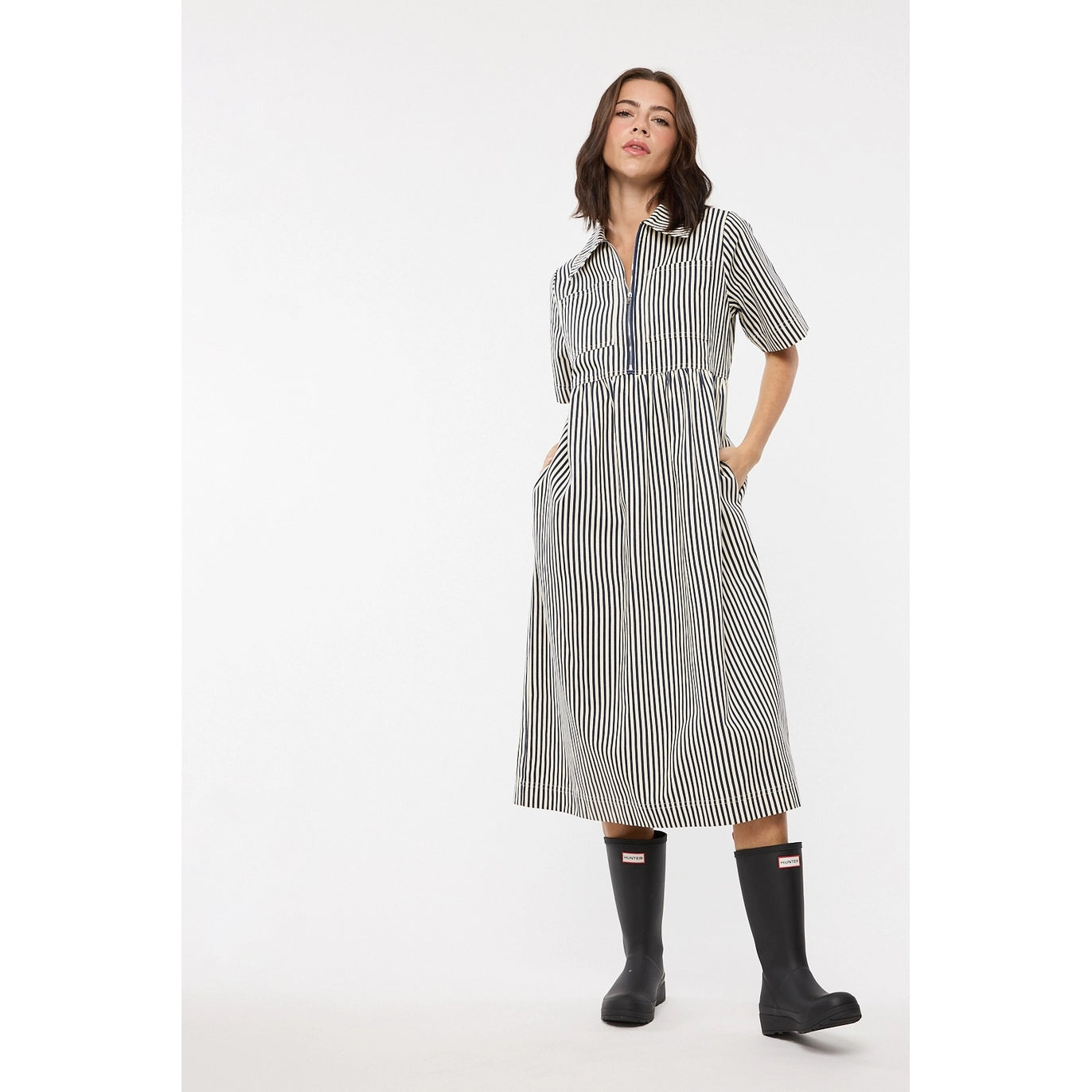 Final Touch Striped Midi Dress