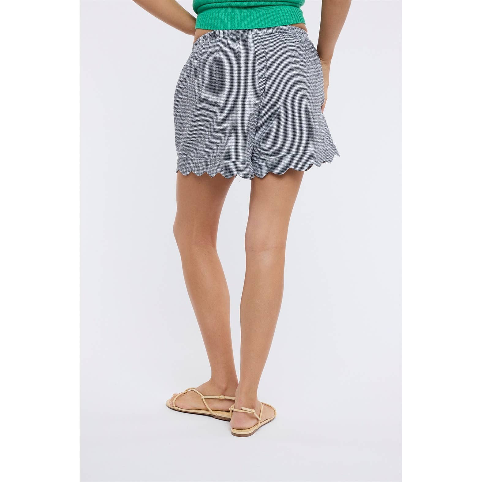 Gingham Scalloped Shorts
