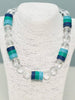 Sea Glass Acrylic Necklace-Blue/Green