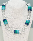 Sea Glass Acrylic Necklace-Blue/Green