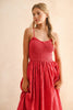 Summer Sundays Gingham Dress-Cherry