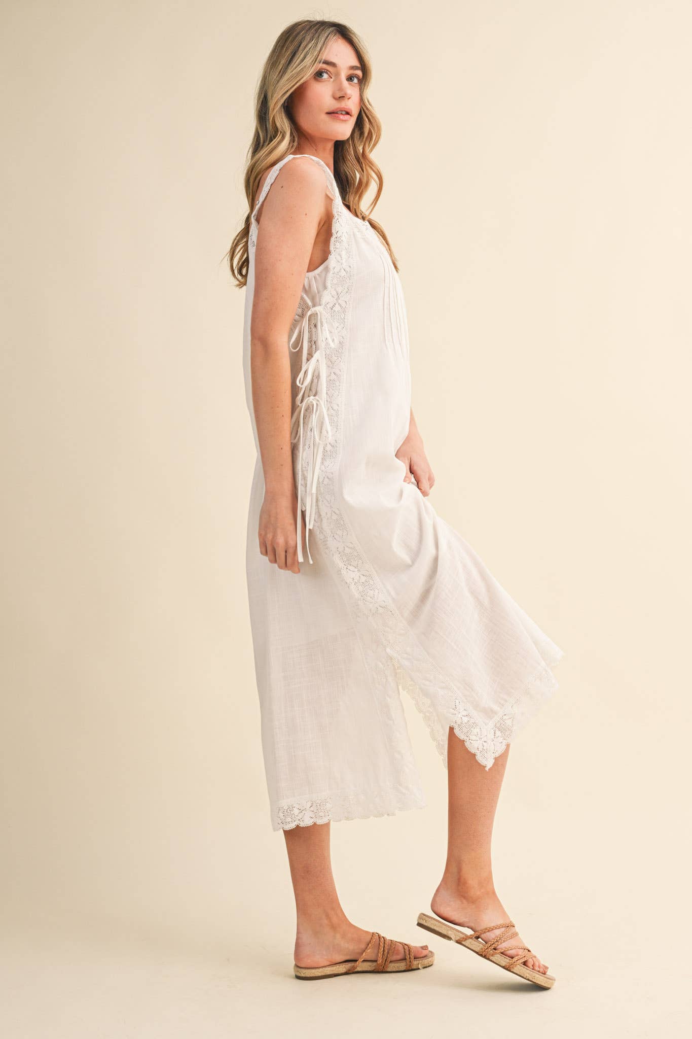 PREORDER: Fleur Romance Midi Dress-Off White
