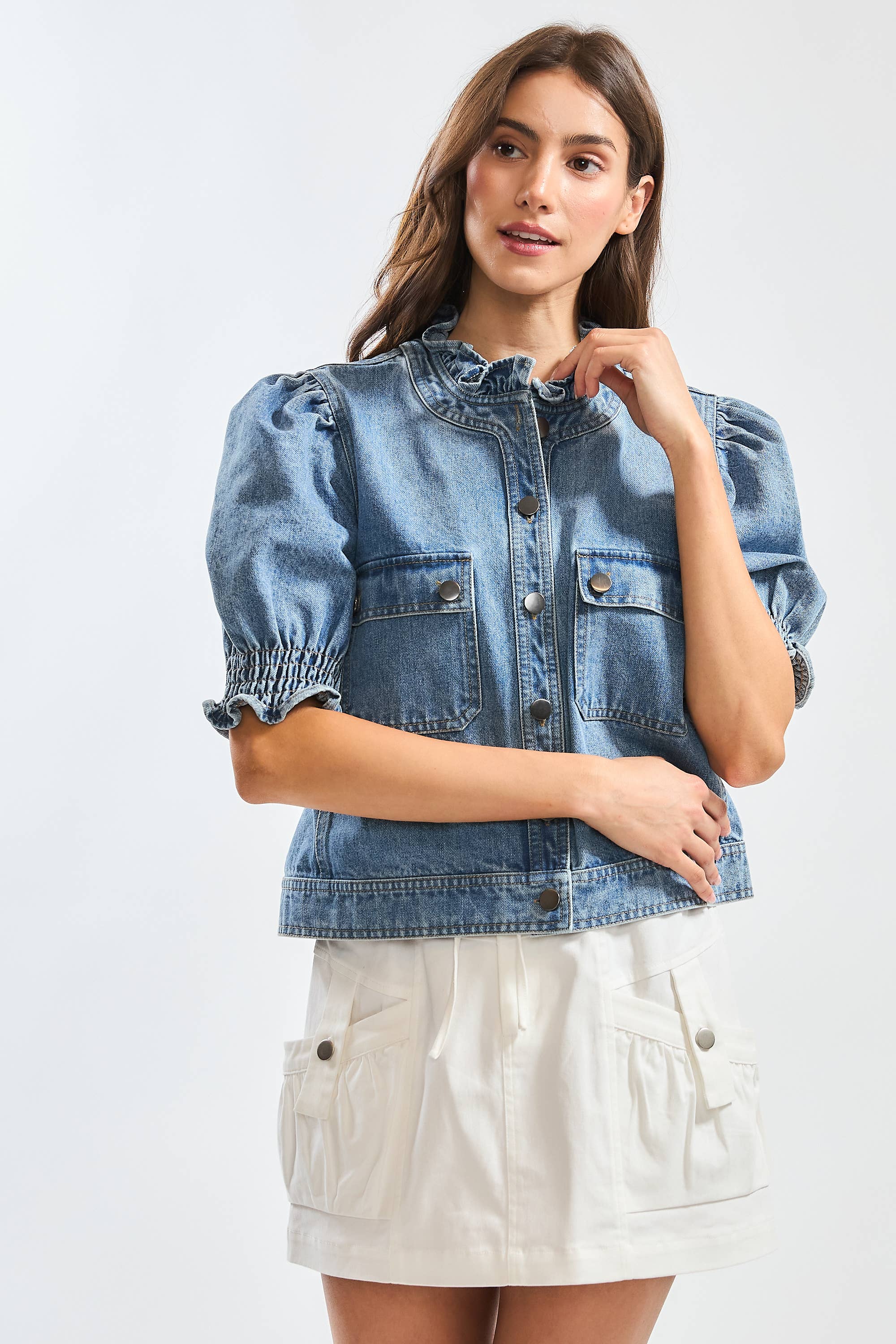 Darling Denim Puff Sleeve Jacket
