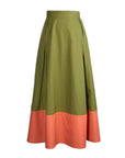 Fairmont Colorblock Skirt-Salmon/Olive