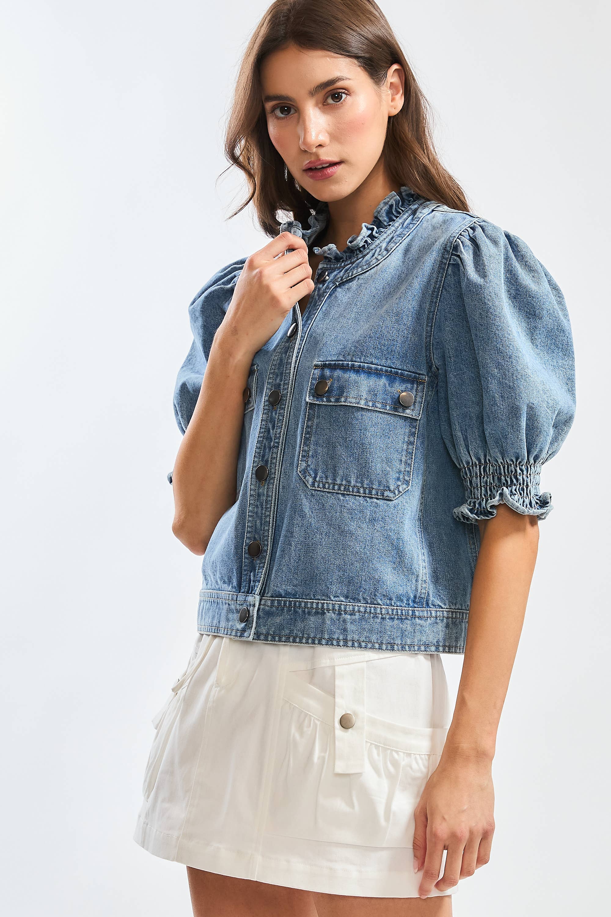 Darling Denim Puff Sleeve Jacket
