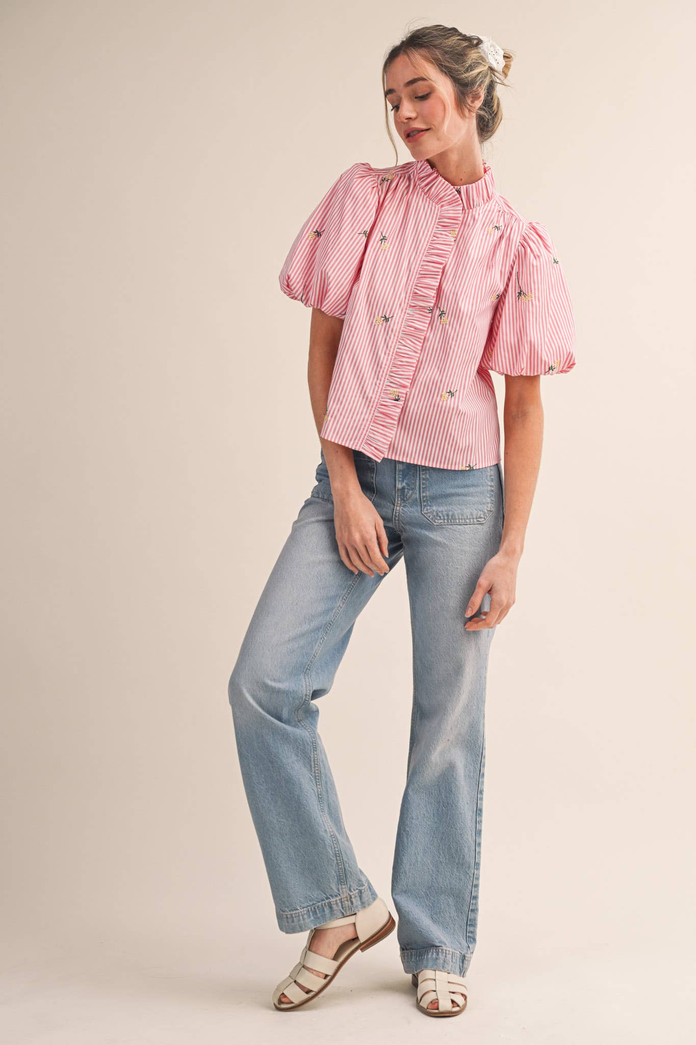 Spring Fling Bubble Sleeve Top