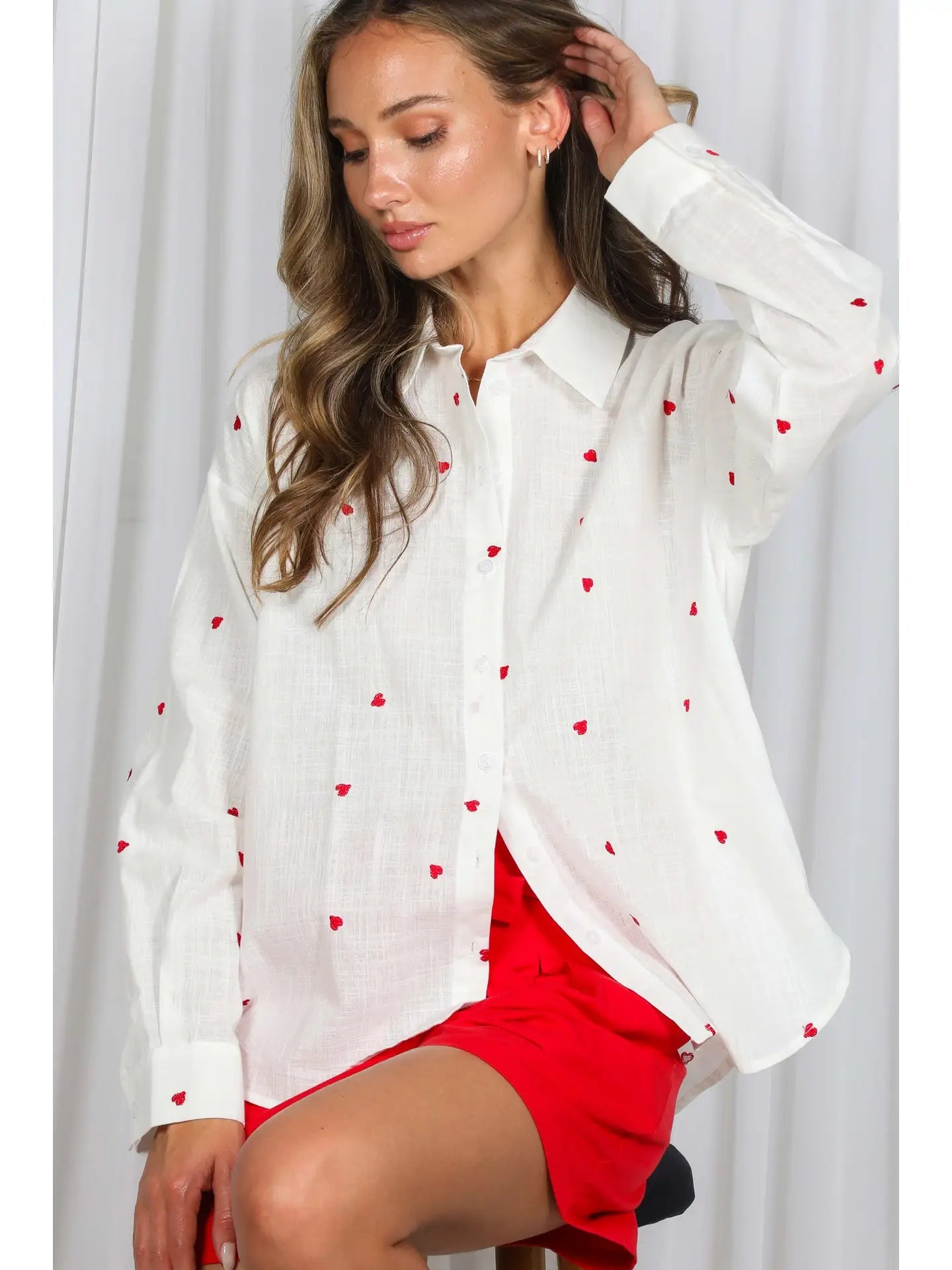 Sweet Heart Embroidered Top