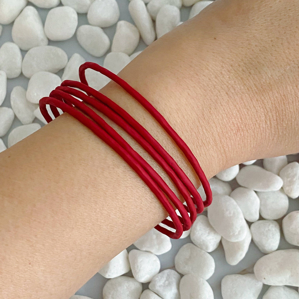 Color Bangle Set Of 5- Red