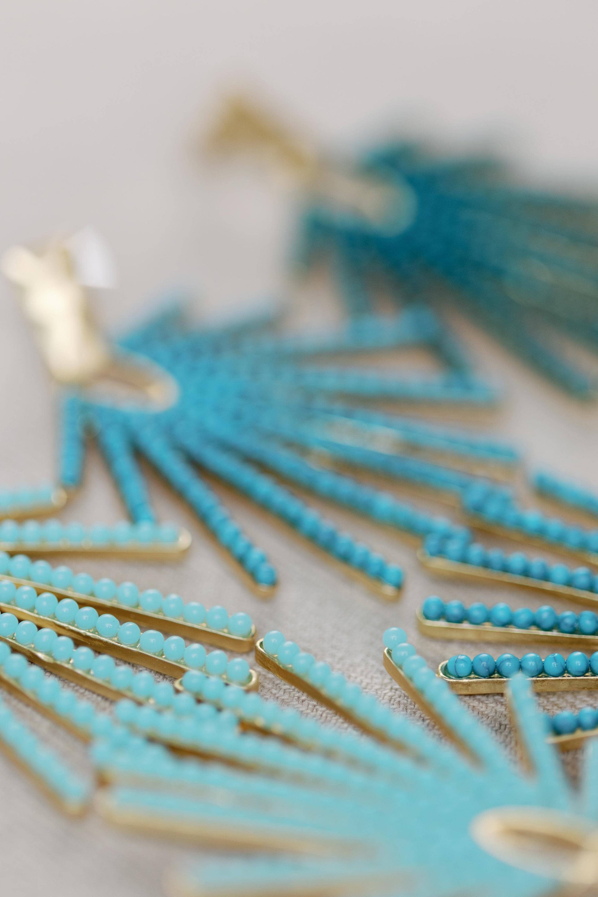 Turquoise Sunburst Drop Earrings