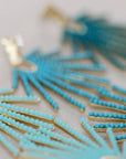 Turquoise Sunburst Drop Earrings