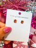 Birth Stone Stud Earrings- Red