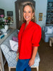My Type Poplin Top-Red