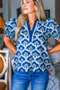 Hopeful Dreamer Floral Top-Navy