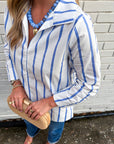 Everly Stripe Top-Blue