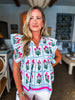 In The Garden Floral Top-Magenta