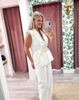Soft Musk Eyelet Wrap Top