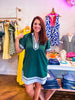 Mykonos Meetup Mini Dress-Green