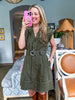 Chic Style Mini Dress-Olive