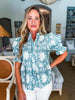Bluebell Charm Floral Top-Forest
