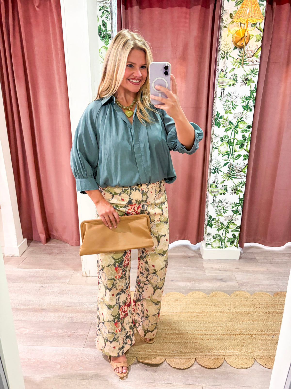 Yvette Puff Sleeve Top-Blue
