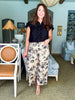 Floral Moment Pattern Mid Rise Pants